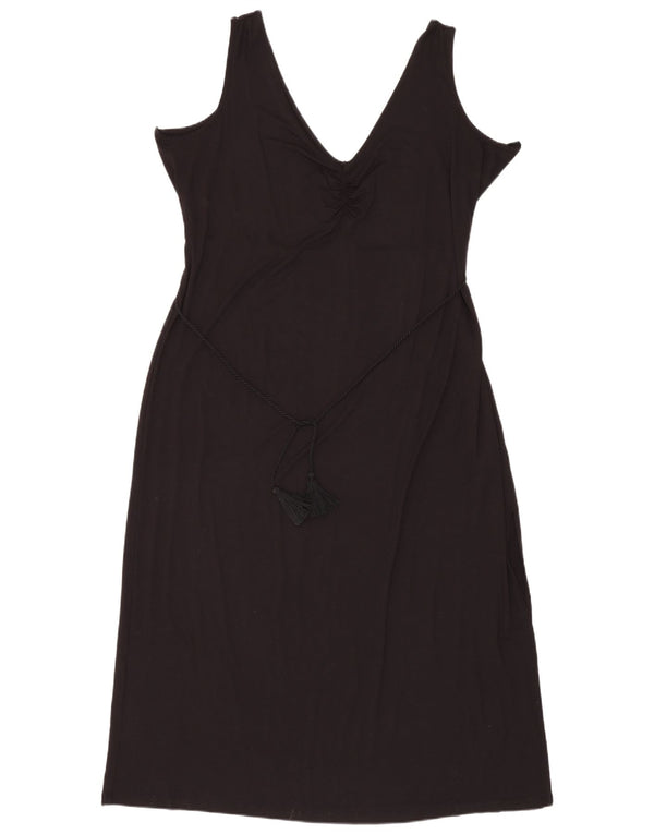 Marks & Spencer Womens Sleeveless Sheath Dress UK 24 4XL Black Viscose
