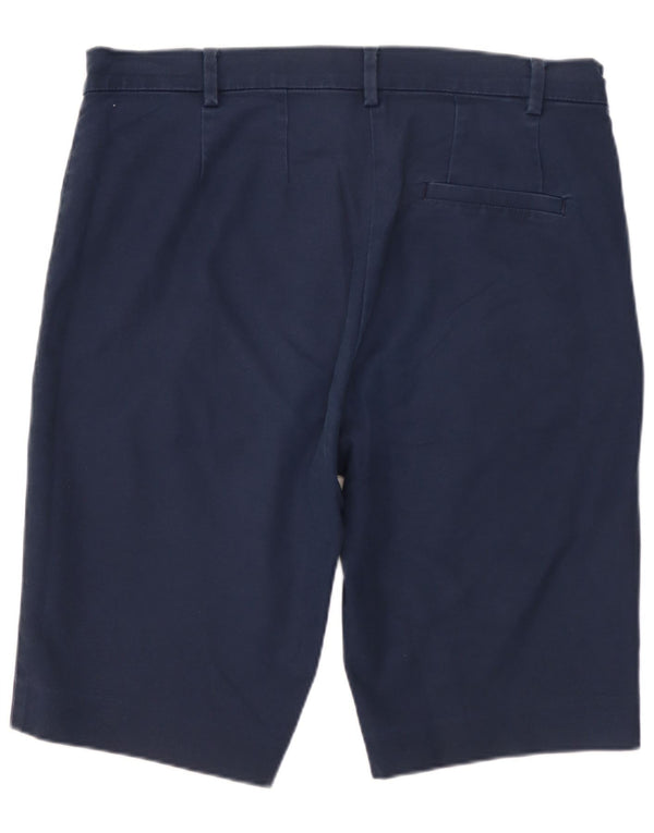 Marks & Spencer Womens Chino Shorts UK 12 Medium W32  Navy Blue Cotton