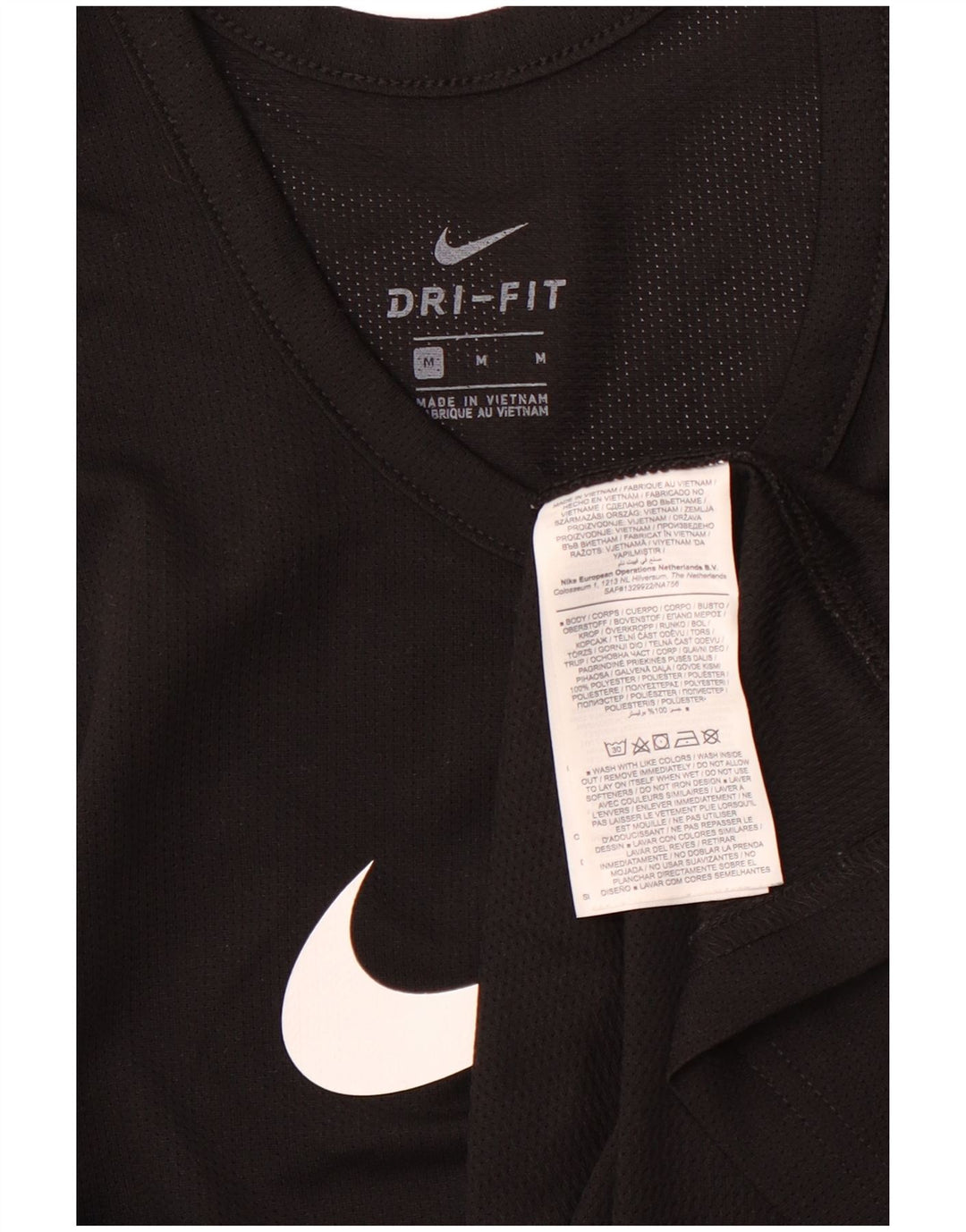 NIKE Mens Dri Fit Graphic Vest Top Medium Black Polyester Sports