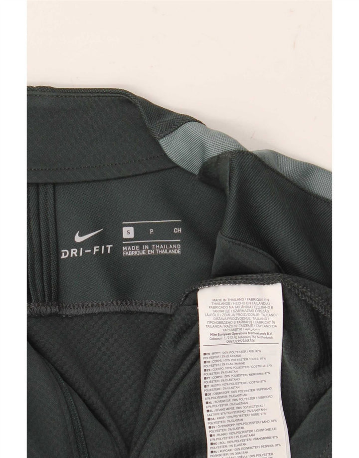 Nike Mens Zip Neck Top Long Sleeve Small Green Polyester