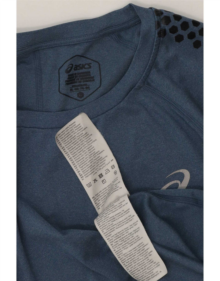 Asics Mens T-Shirt Top XL Navy Blue Spotted Polyester