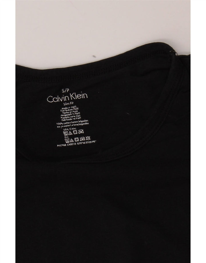 CALVIN KLEIN Mens Slim Fit T-Shirt Top Small Black Cotton