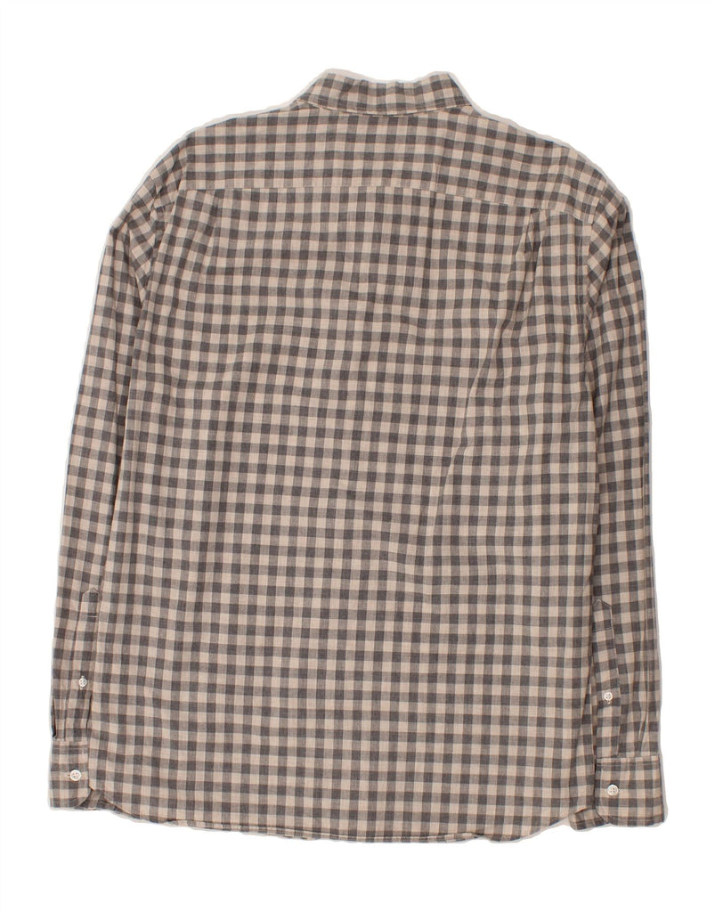 J. CREW Mens Slim Shirt Large Grey Gingham Cotton Vintage J. Crew and Second-Hand J. Crew from Messina Hembry 