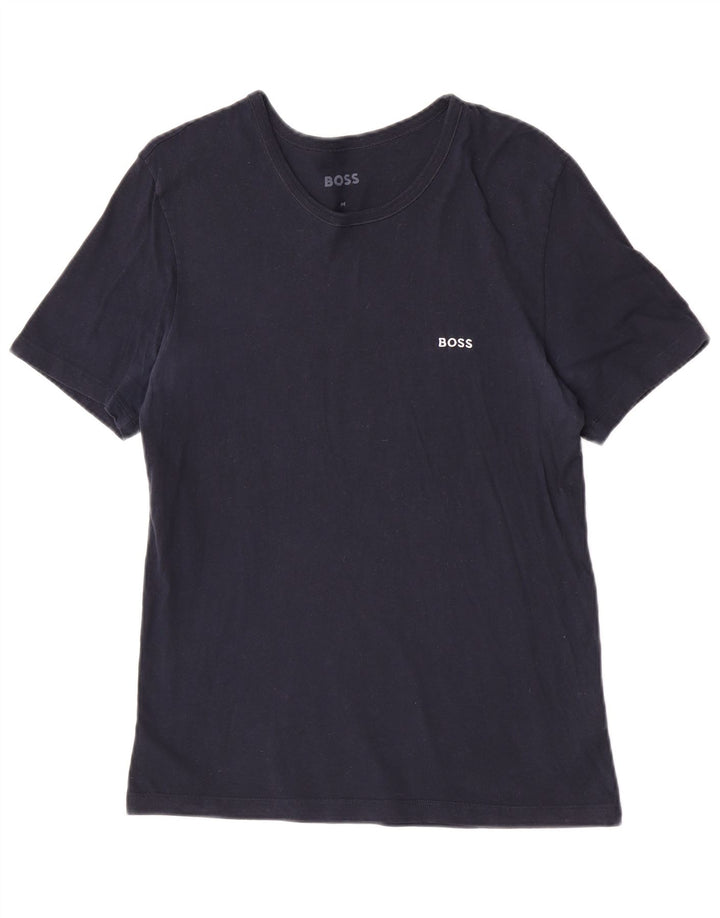 Hugo Boss Mens T-Shirt Top Medium Navy Blue Cotton