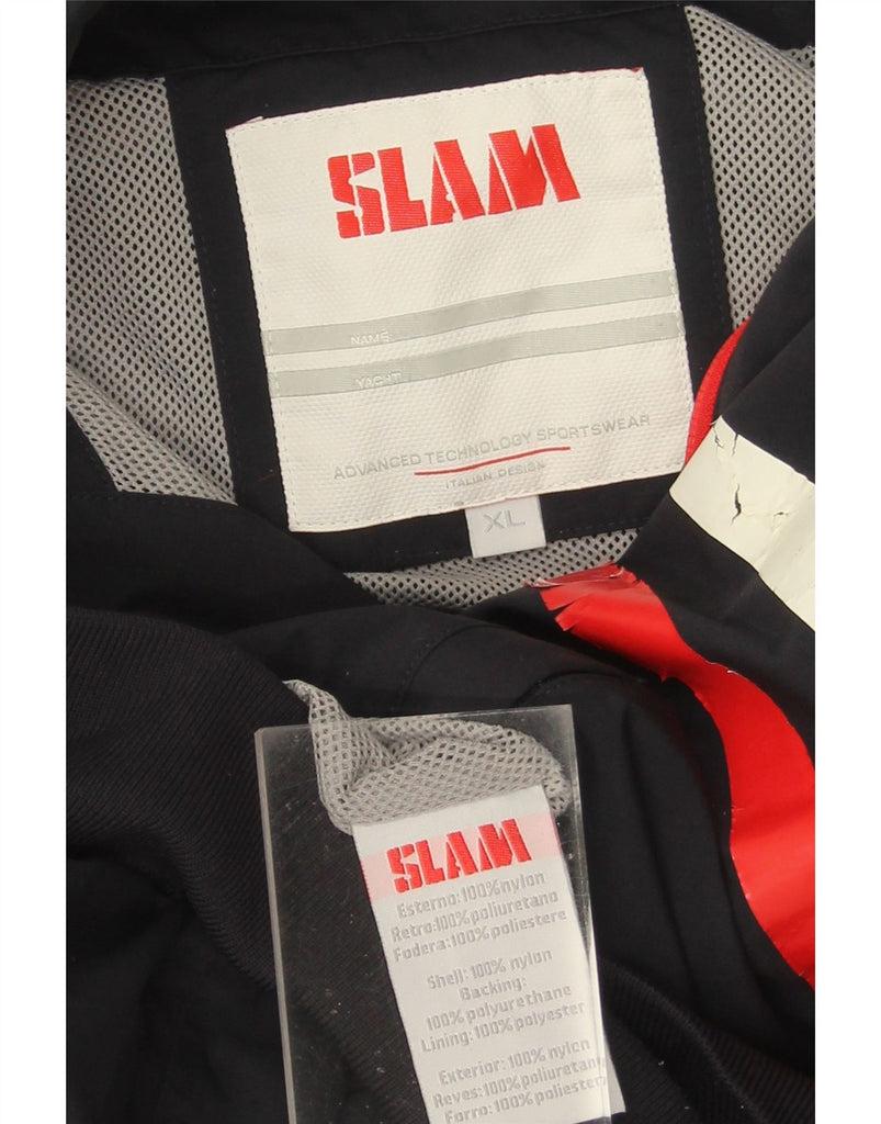 SLAM Mens Tracksuit Top Jacket XL Black Nylon Vintage Slam and Second-Hand Slam from Messina Hembry 