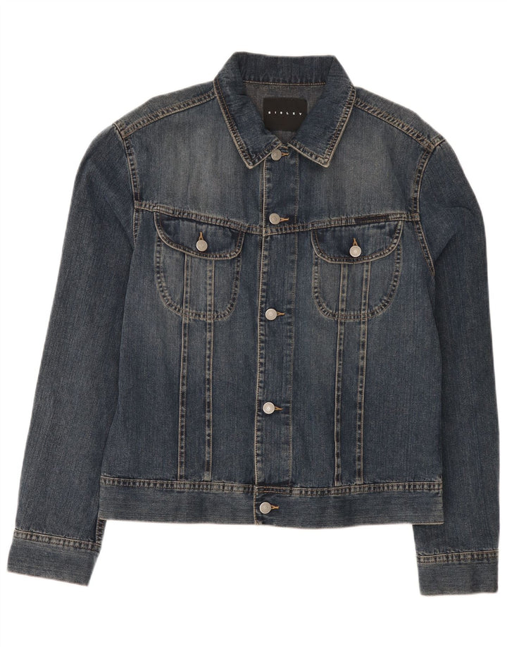 Sisley Mens Denim Jacket UK 40 Large Blue Cotton
