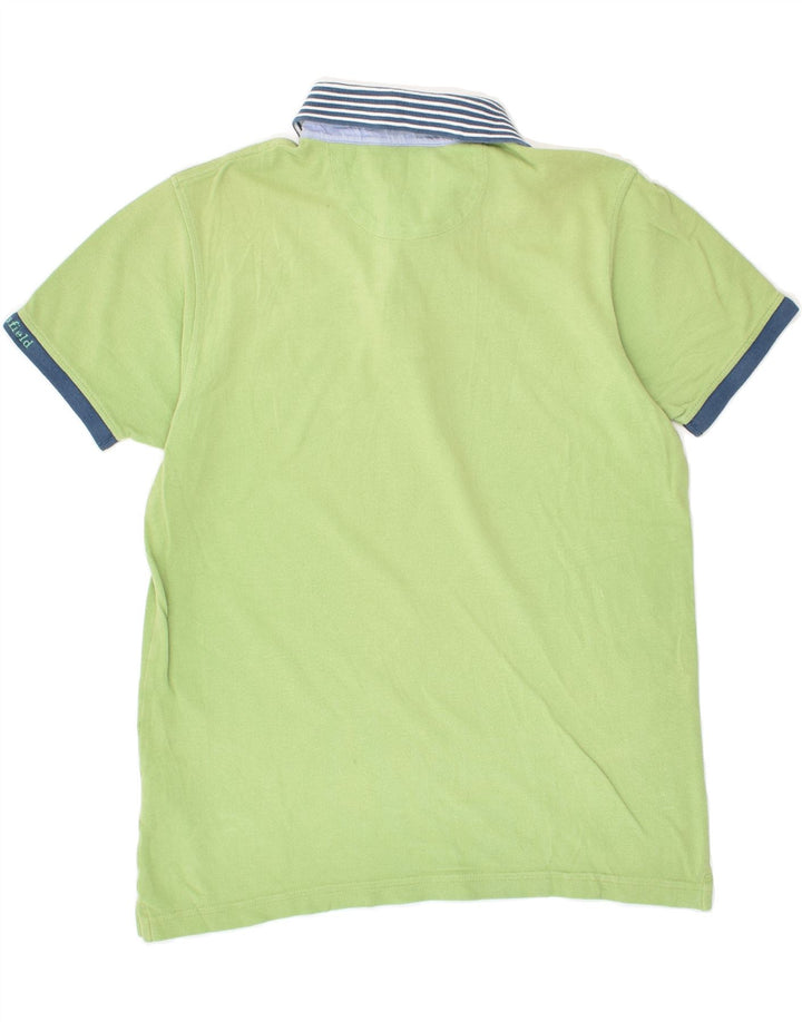 BROOKSFIELD Mens Polo Shirt IT 50 Medium Green Cotton | Vintage Brooksfield | Thrift | Second-Hand Brooksfield | Used Clothing | Messina Hembry 