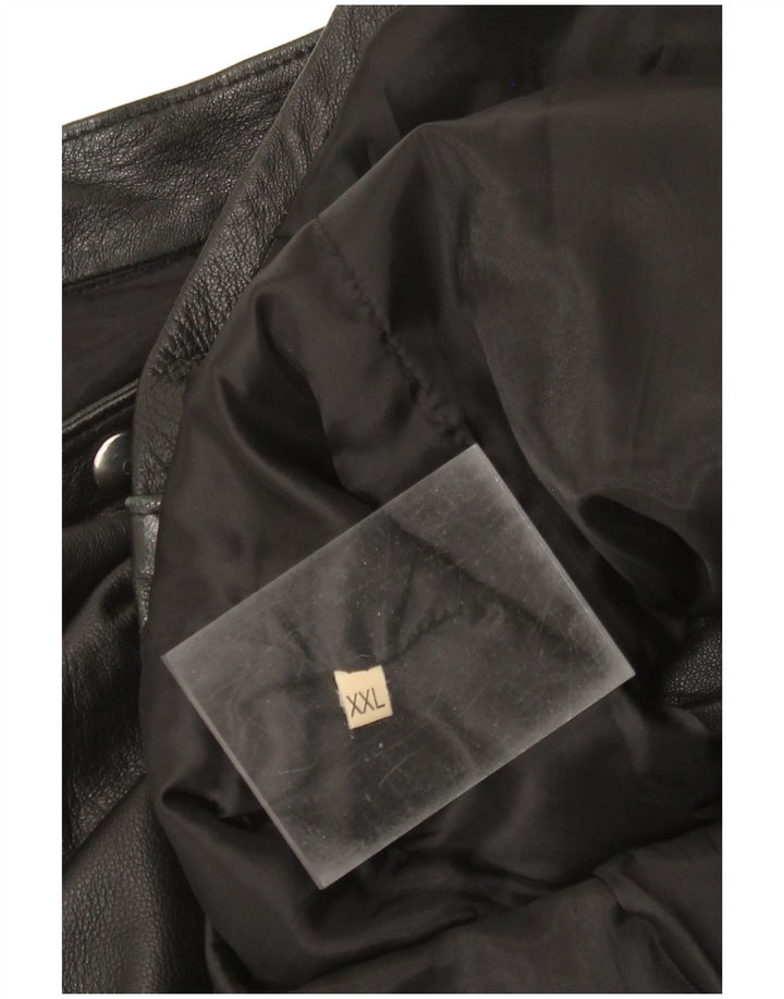 Vintage Mens Leather Jacket UK 44 2XL Black