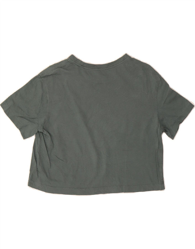 NIKE Womens Crop Graphic T-Shirt Top UK 10 Small Grey Cotton Vintage Nike and Second-Hand Nike from Messina Hembry 