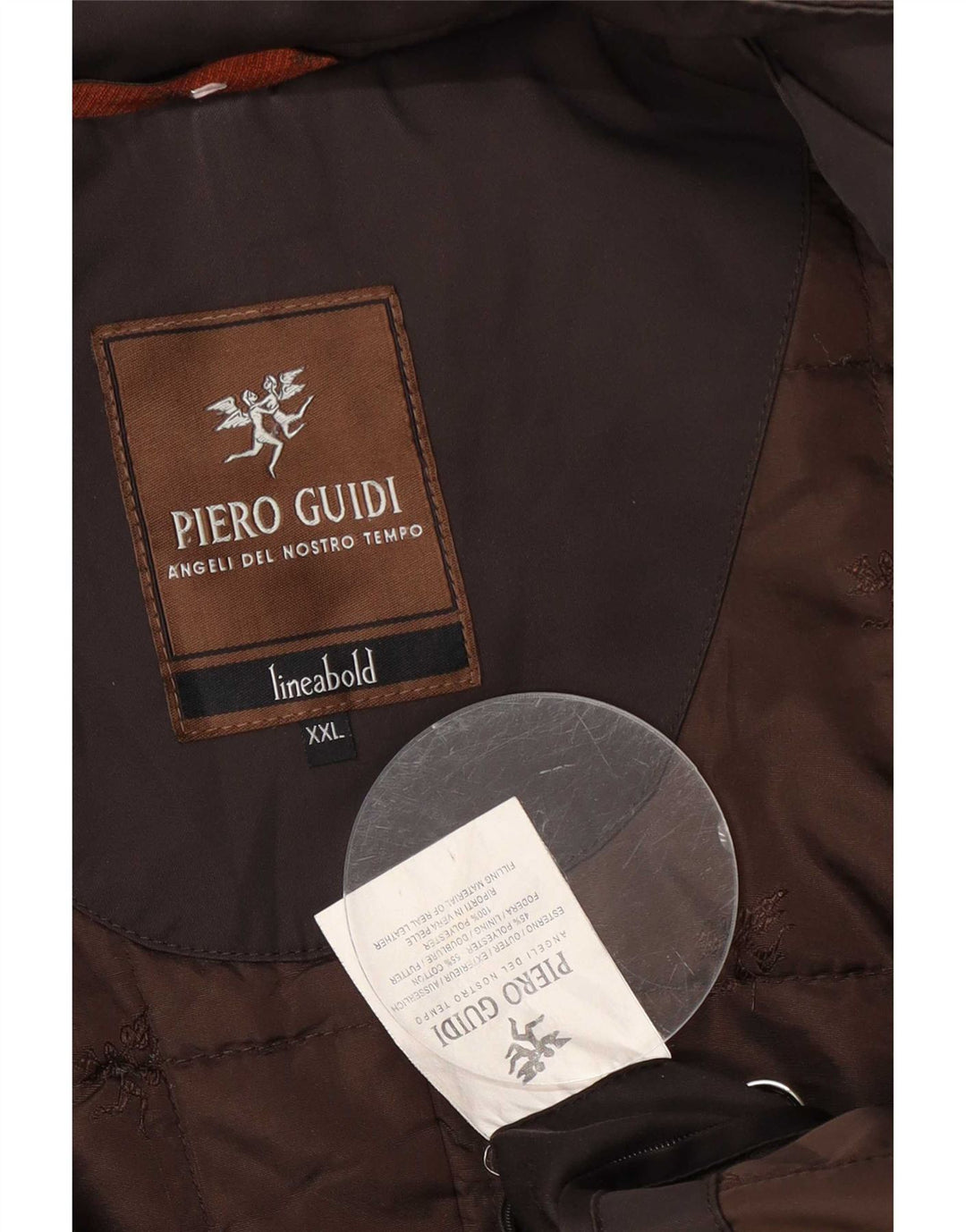 Piero Guidi Mens Windbreaker Jacket UK 44 2XL Brown Polyester