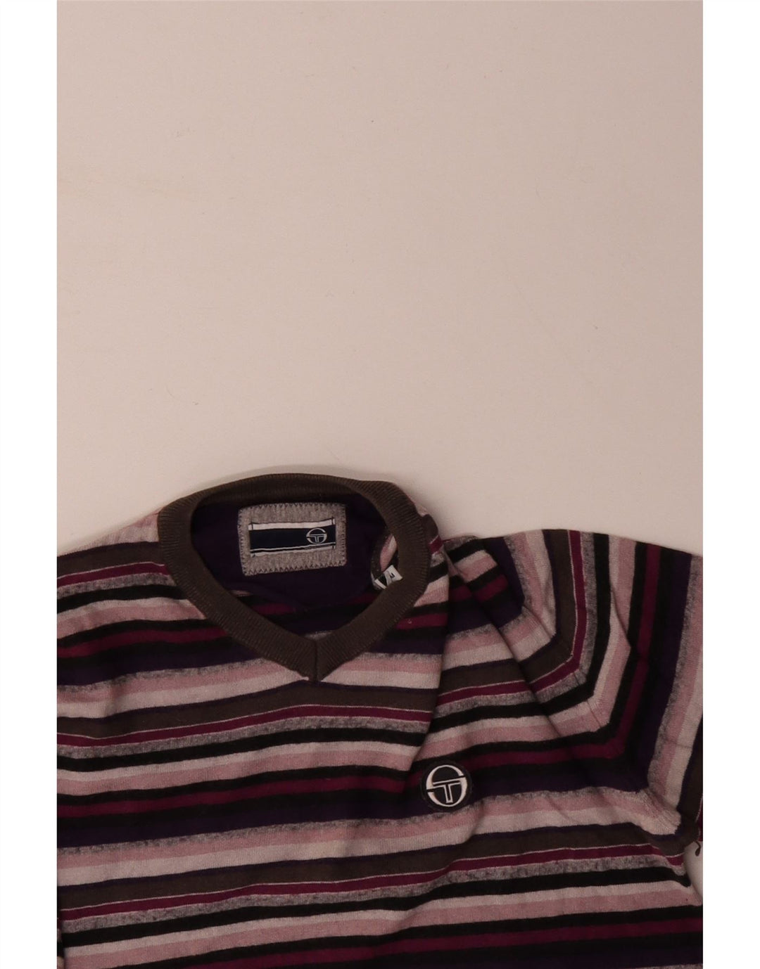 SERGIO TACCHINI Womens V-Neck Jumper Sweater UK 14 Medium Multicoloured