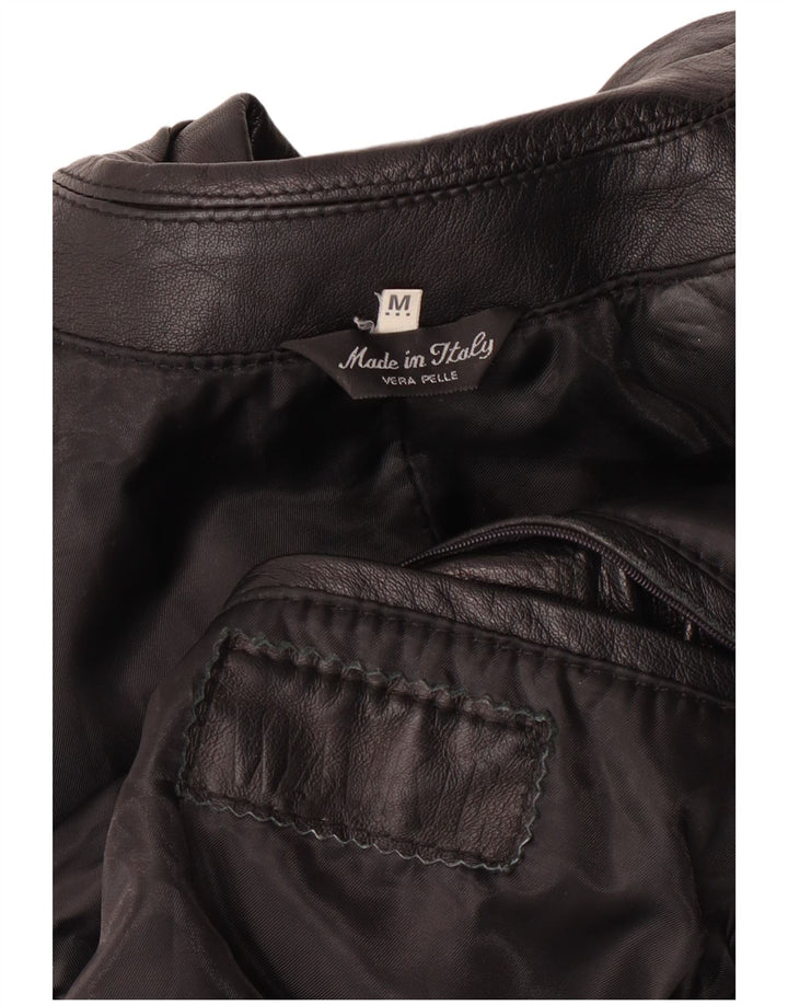 Vintage Mens Leather Jacket UK 38 Medium Black Leather Classic