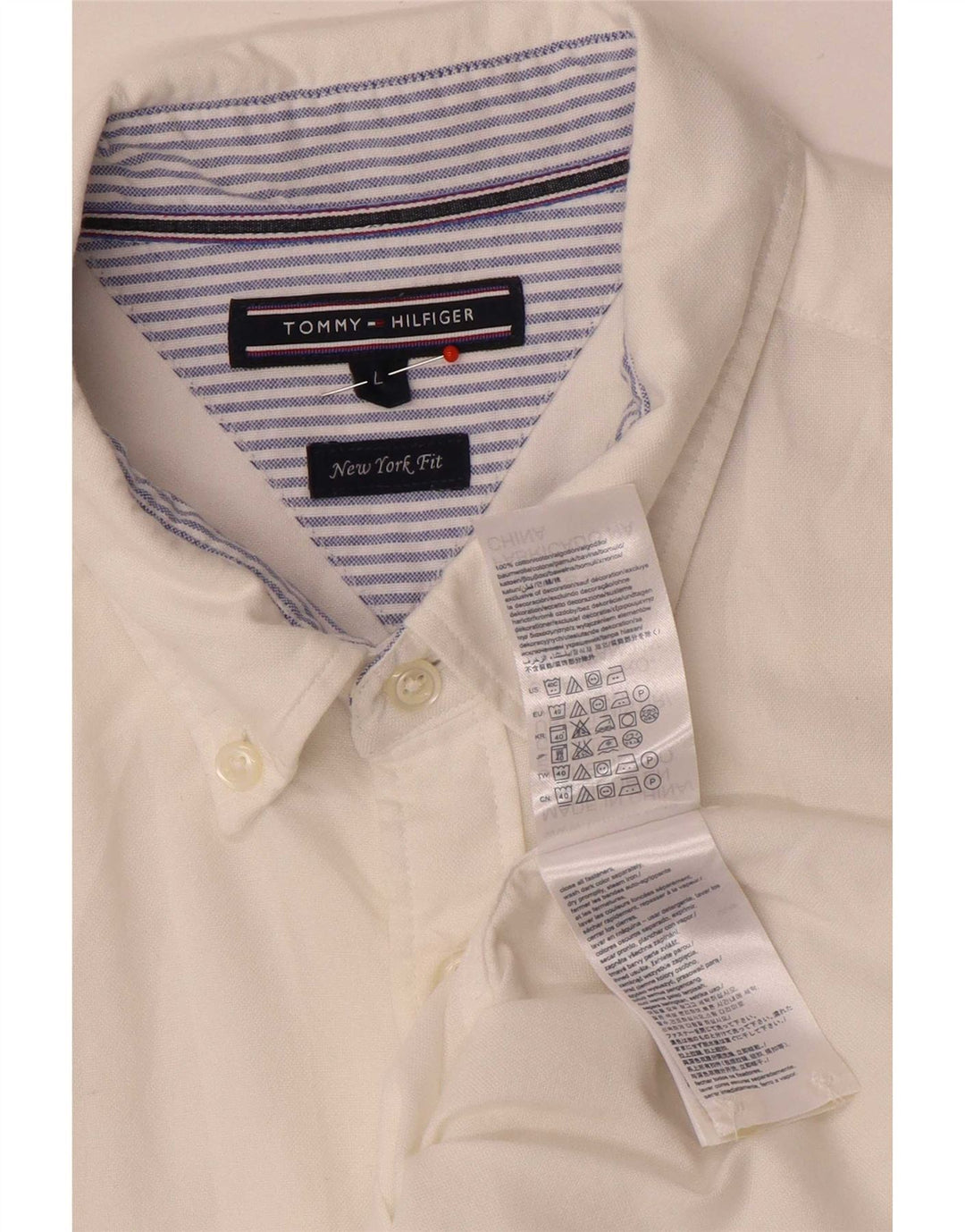 Tommy Hilfiger Mens Shirt Large White Cotton