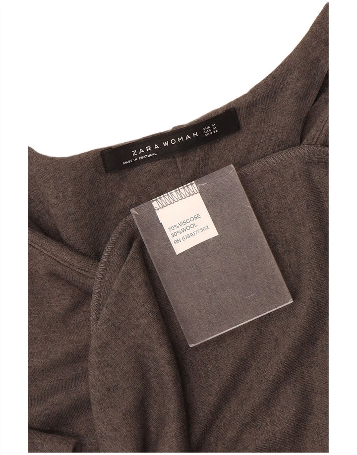 Zara Womens Batwing T-Shirt Dress UK 12 Medium Grey Viscose