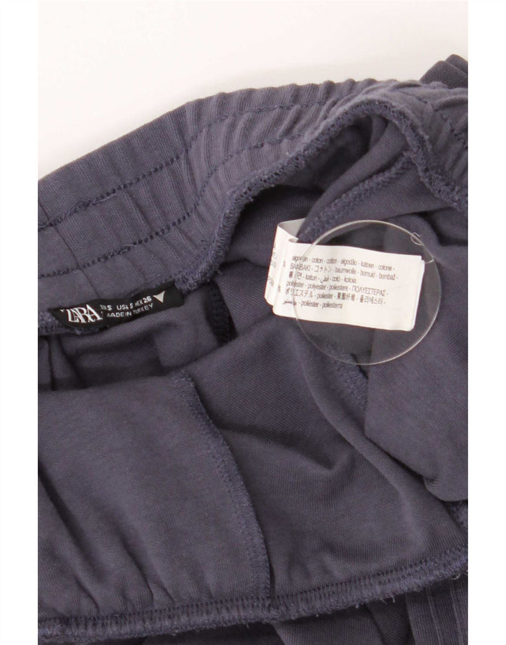 Zara Womens Cargo Tracksuit Trousers UK 8 Small Grey Cotton