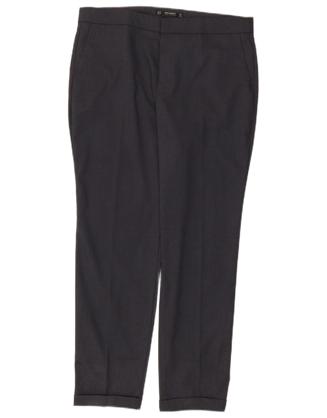 Zara Womens Slim Chino Trousers EU 40 Medium W30 L27 Navy Blue Polyester