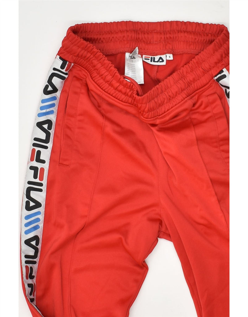 FILA Mens Graphic Tracksuit Trousers Small Red Polyester | Vintage Fila | Thrift | Second-Hand Fila | Used Clothing | Messina Hembry 