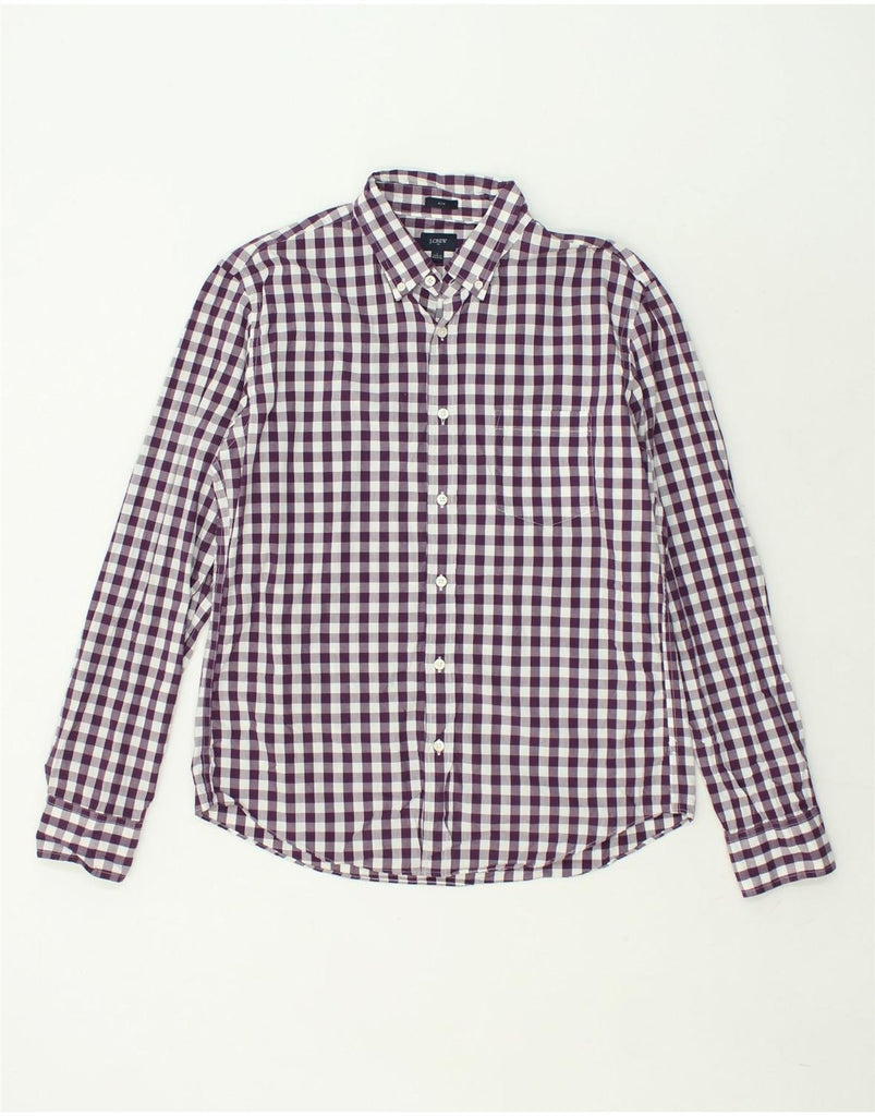 J. CREW Mens Slim Shirt Large Purple Gingham Cotton | Vintage J. Crew | Thrift | Second-Hand J. Crew | Used Clothing | Messina Hembry 