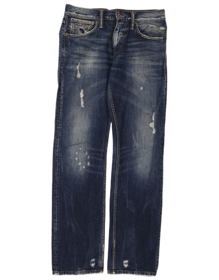 Tommy Hilfiger Womens Ryder Distressed Regular Straight Jeans W29 L32 Blue