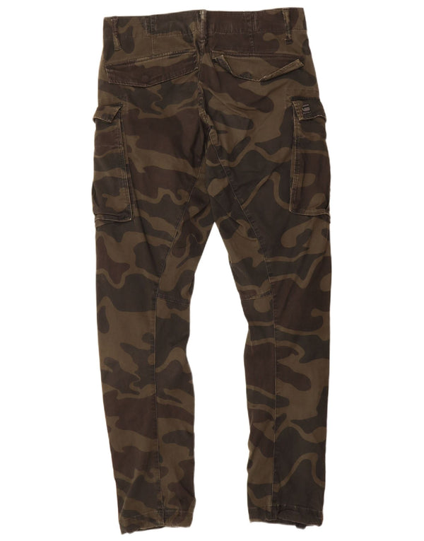 G-Star Mens Slim Cargo Trousers W30 L34 Khaki Camouflage Cotton