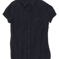 Armani Womens Short Sleeve Shirt UK 10 Small Navy Blue