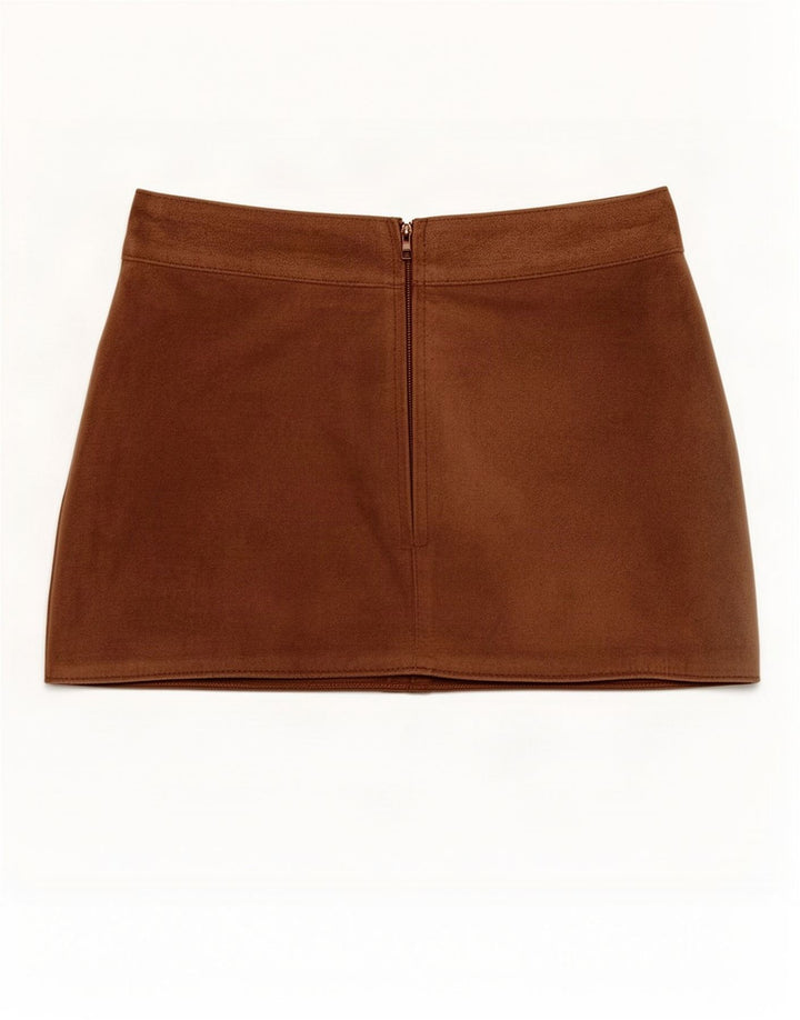 Zara Womens Suede Mini Skirt IT 44 Medium W25 Brown