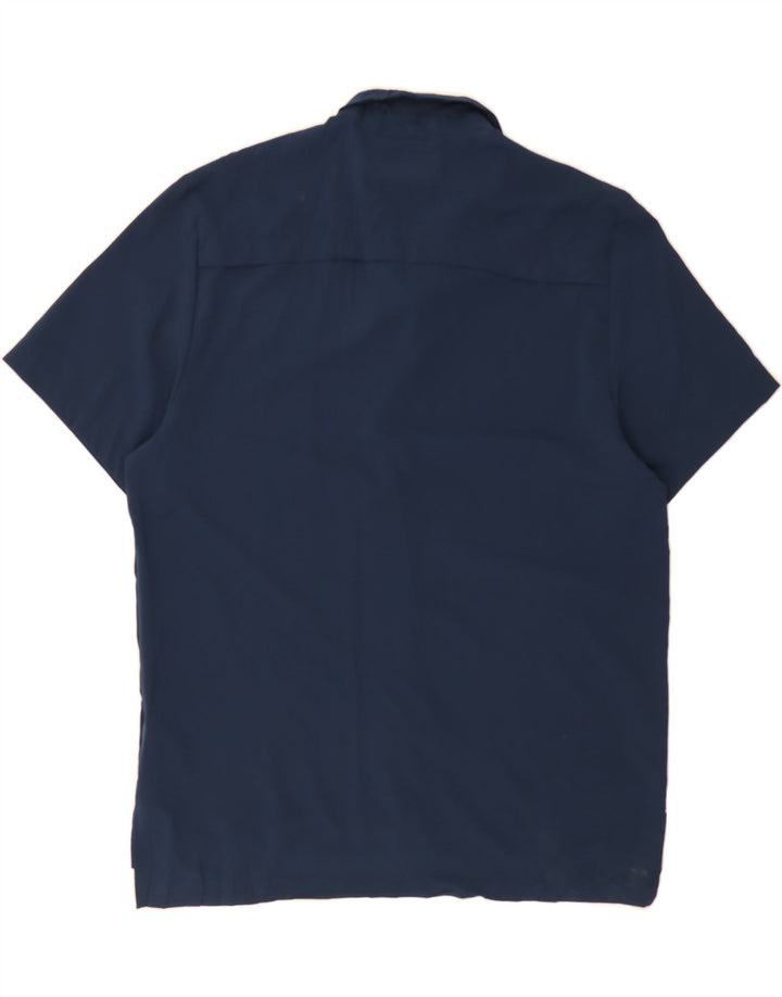 ADIDAS Mens Short Sleeve Shirt Large Navy Blue Polyester Vintage Adidas and Second-Hand Adidas from Messina Hembry 