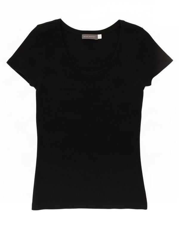 MINT VELVET Womens T-Shirt Top UK 8 Small Black