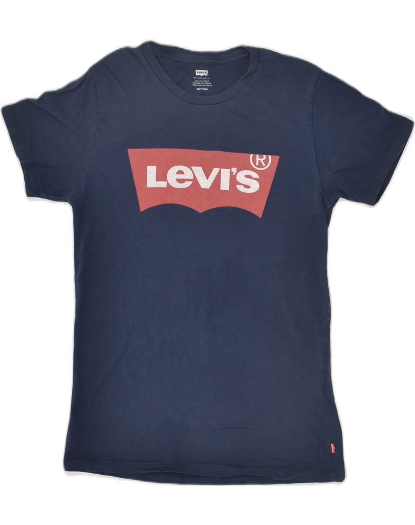 LEVI'S Mens Graphic T-Shirt Top XS Navy Blue Cotton | Vintage Levi's | Thrift | Second-Hand Levi's | Used Clothing | Messina Hembry 