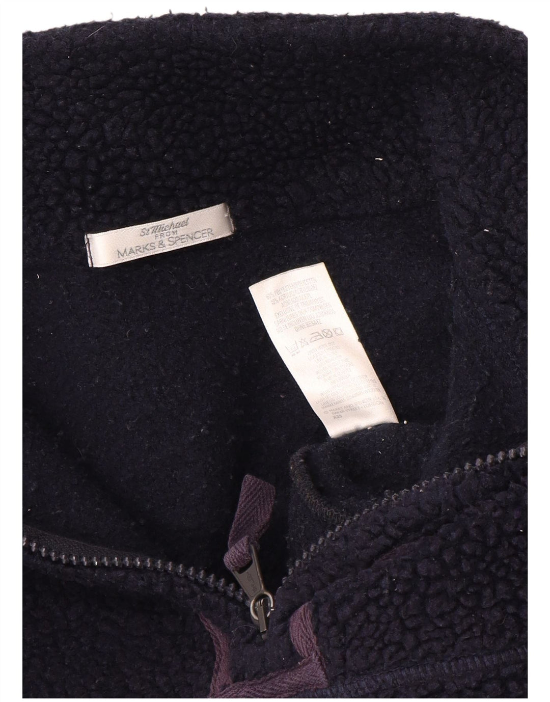 Marks & Spencer Womens Oversized Fleece Jumper UK 12 Medium Navy Blue