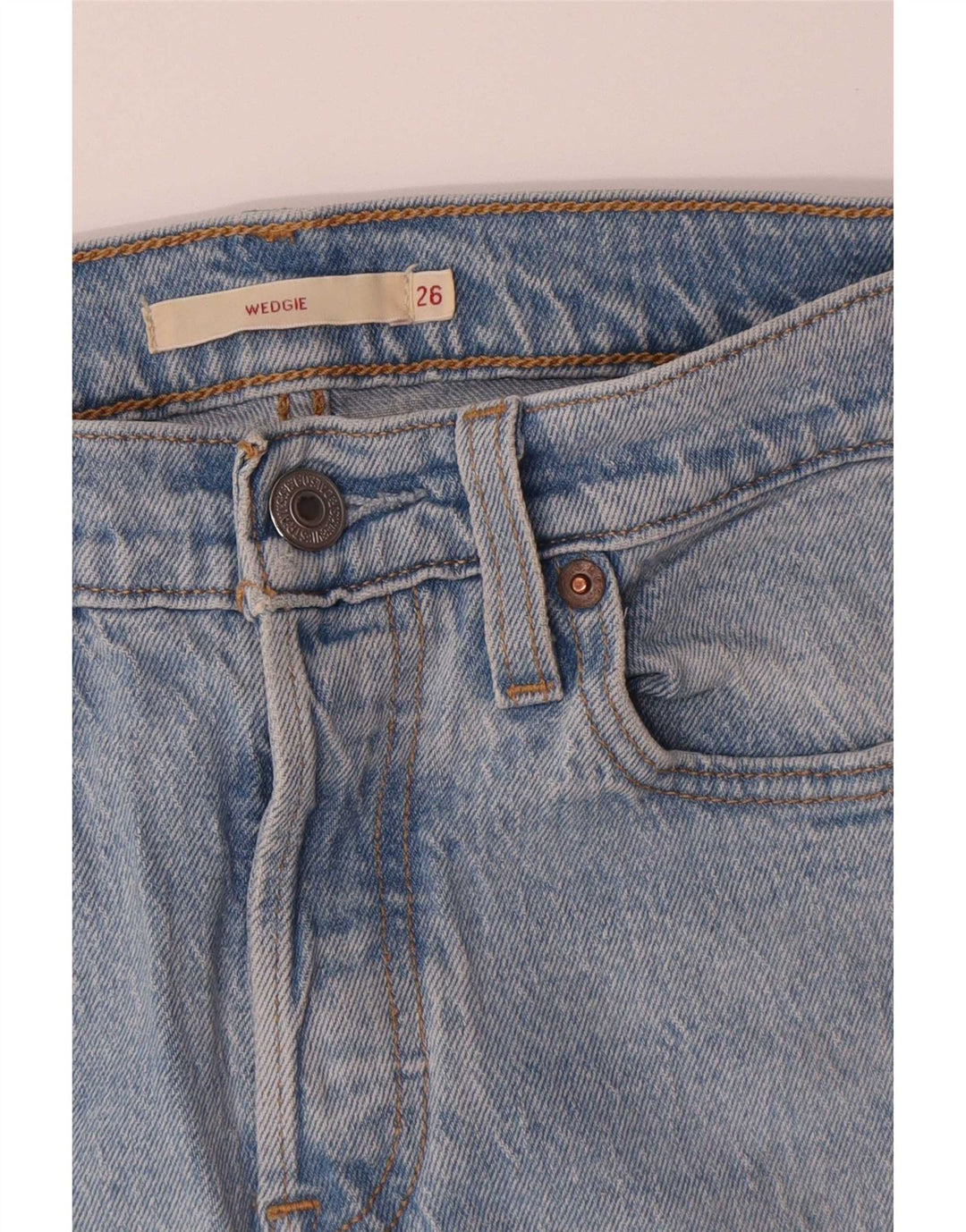 Levi's Womens Wedgie Straight Jeans W26 L27 Blue Cotton