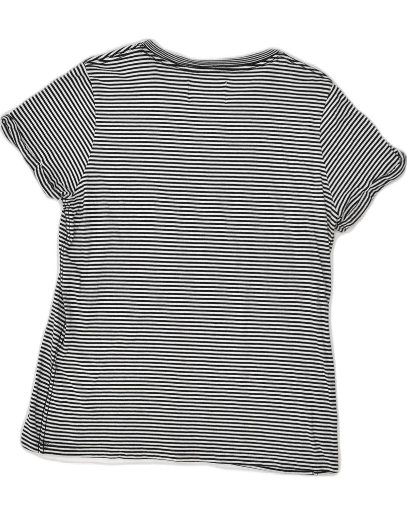 SUPERDRY Womens T-Shirt Top UK 12 Medium Black Striped Cotton | Vintage Superdry | Thrift | Second-Hand Superdry | Used Clothing | Messina Hembry 