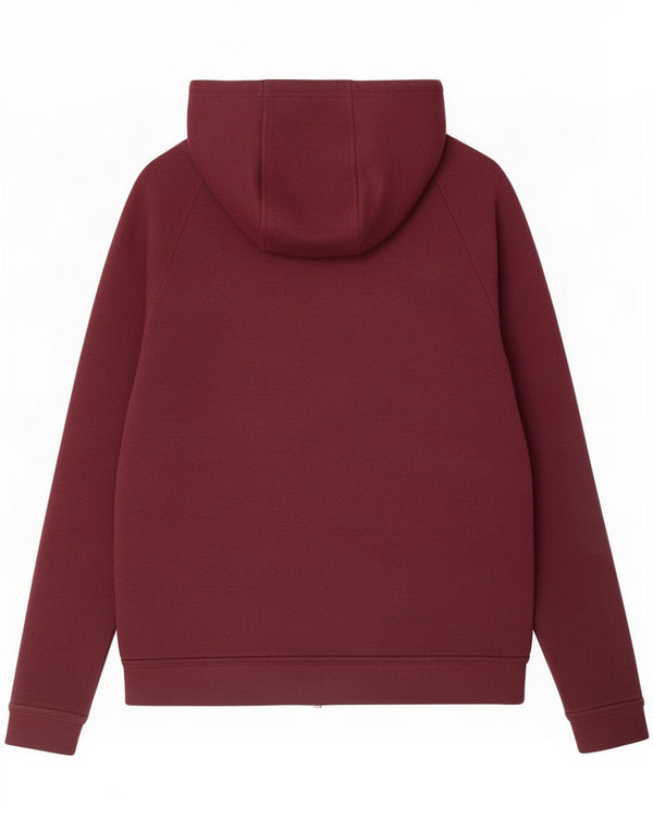 Nike Womens Oversized Zip Hoodie Sweater UK 6 XS Burgundy Cotton