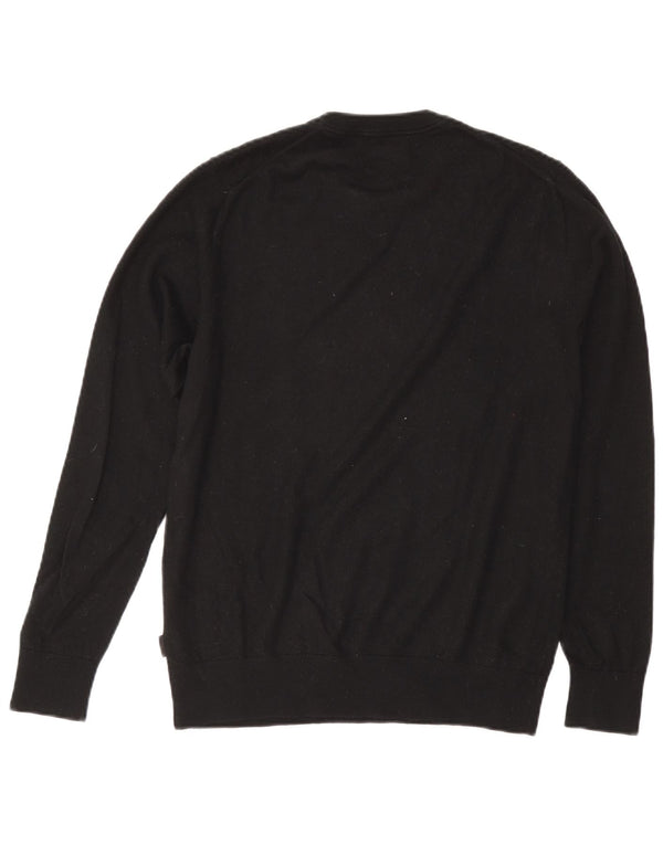 Calvin Klein Womens Crew Neck Jumper Sweater UK 16 Large Black Wool