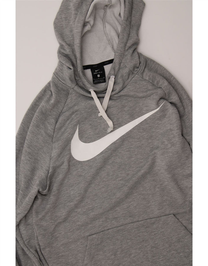 NIKE Mens Dri Fit Graphic Hoodie Jumper Small Grey Polyester Vintage Nike and Second-Hand Nike from Messina Hembry 