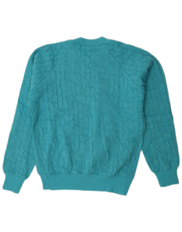 Vintage Womens Zip Neck Sweatshirt Jumper UK 18 XL Turquoise