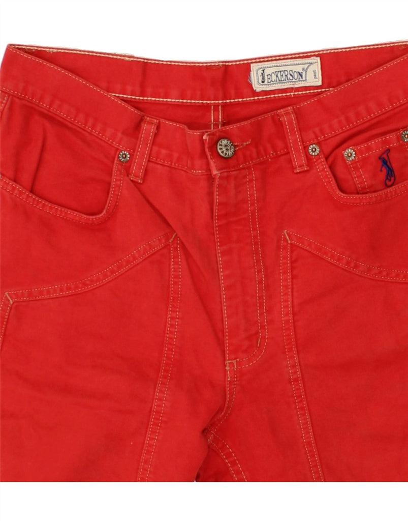 JECKERSON Mens Slim Casual Trousers W32 L30  Red Vintage Jeckerson and Second-Hand Jeckerson from Messina Hembry 