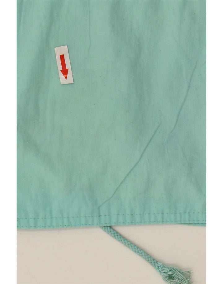 Vintage Womens Graphic Windbreaker Jacket UK 16 Large Turquoise Polyester