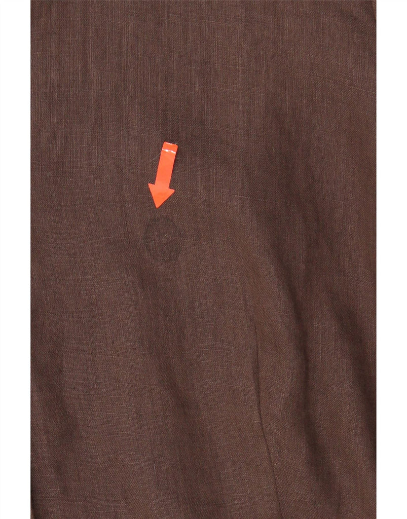 MARINA RINALDI Womens Short Sleeve Shirt Size 21 Medium Brown Linen Vintage Marina Rinaldi and Second-Hand Marina Rinaldi from Messina Hembry 