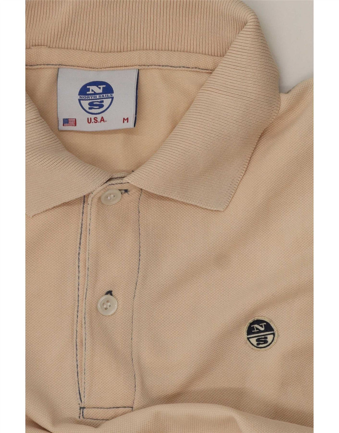 North Sails Mens Polo Shirt Medium Beige Cotton