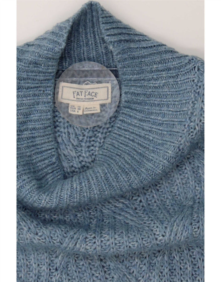Fat Face Womens Oversized Turtle Neck Jumper Sweater UK 10 Small Blue