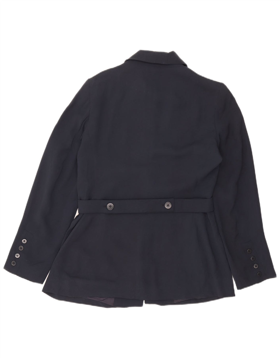 Zara Womens 5 Button Blazer Jacket EU 42 Large Navy Blue Rayon