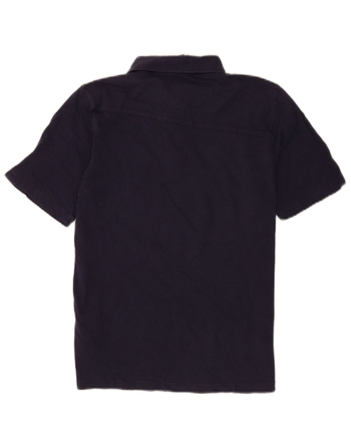 Volcom Boys Polo Shirt 13-14 Years Large Navy Blue Cotton