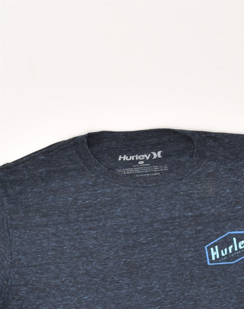 HURLEY Mens T-Shirt Top Small Navy Blue Flecked Polyester | Vintage Hurley | Thrift | Second-Hand Hurley | Used Clothing | Messina Hembry 