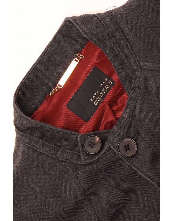Zara Mens Military Jacket EU 54 XL Grey