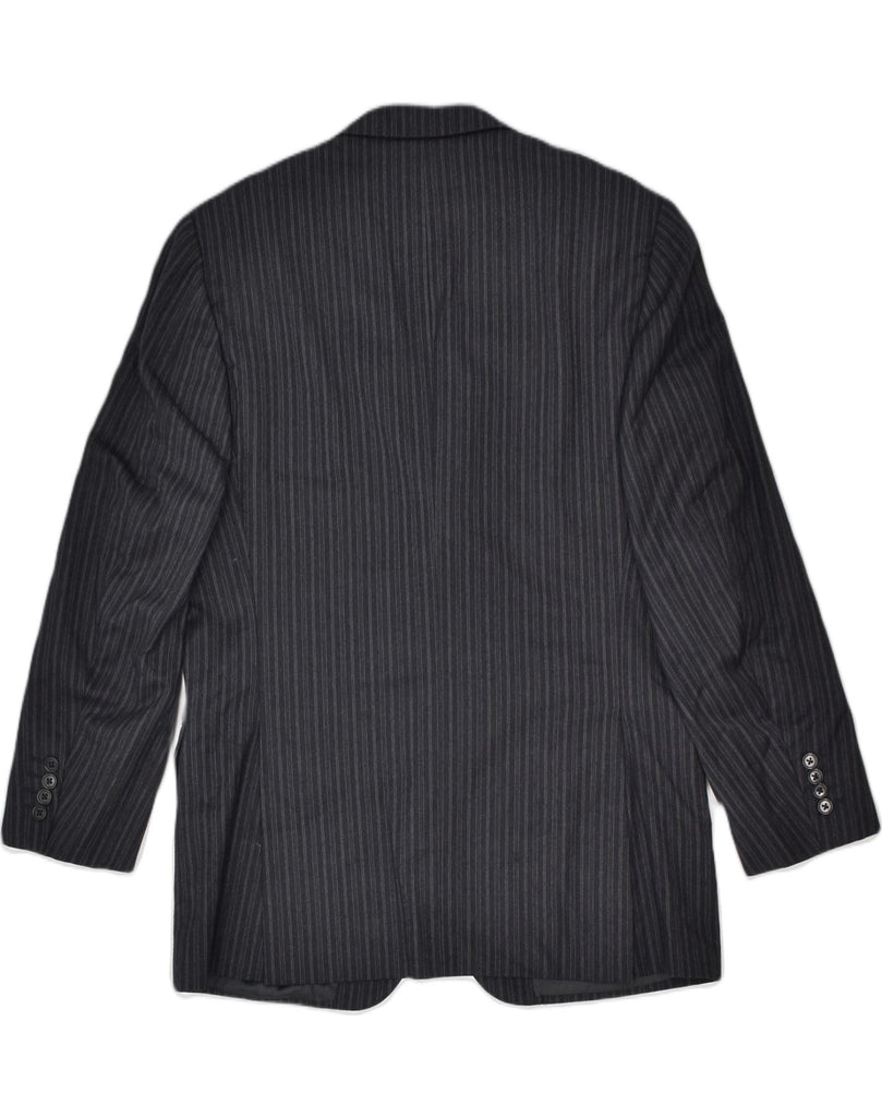 CORNELIANI Mens 3 Button Blazer Jacket IT 48 Medium Black Pinstripe | Vintage Corneliani | Thrift | Second-Hand Corneliani | Used Clothing | Messina Hembry 