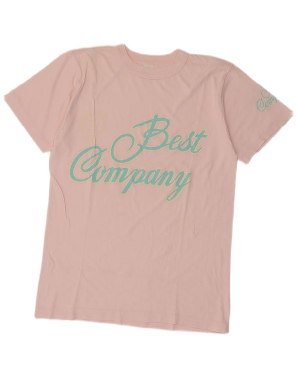 Best Company Womens By Olmes Carretti Graphic T-Shirt Top UK 14 Medium Pink