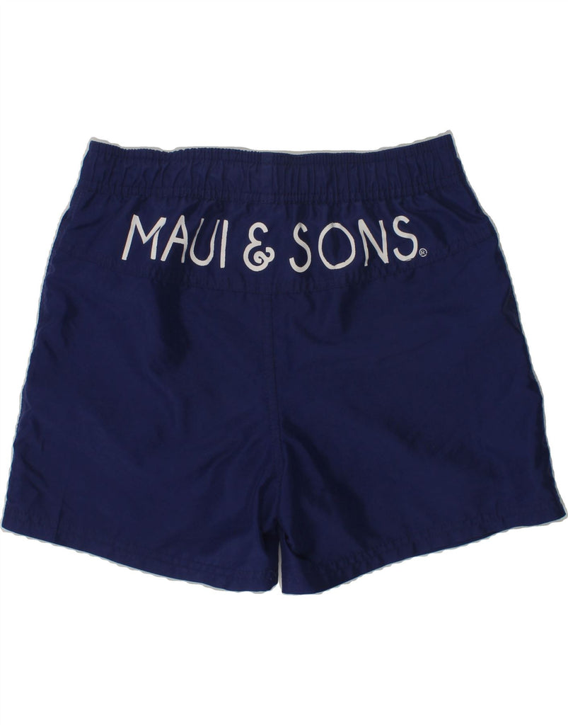 MAUI AND SONS Boys Graphic Swimming Shorts 11-12 Years Navy Blue Polyester | Vintage Maui and Sons | Thrift | Second-Hand Maui and Sons | Used Clothing | Messina Hembry 