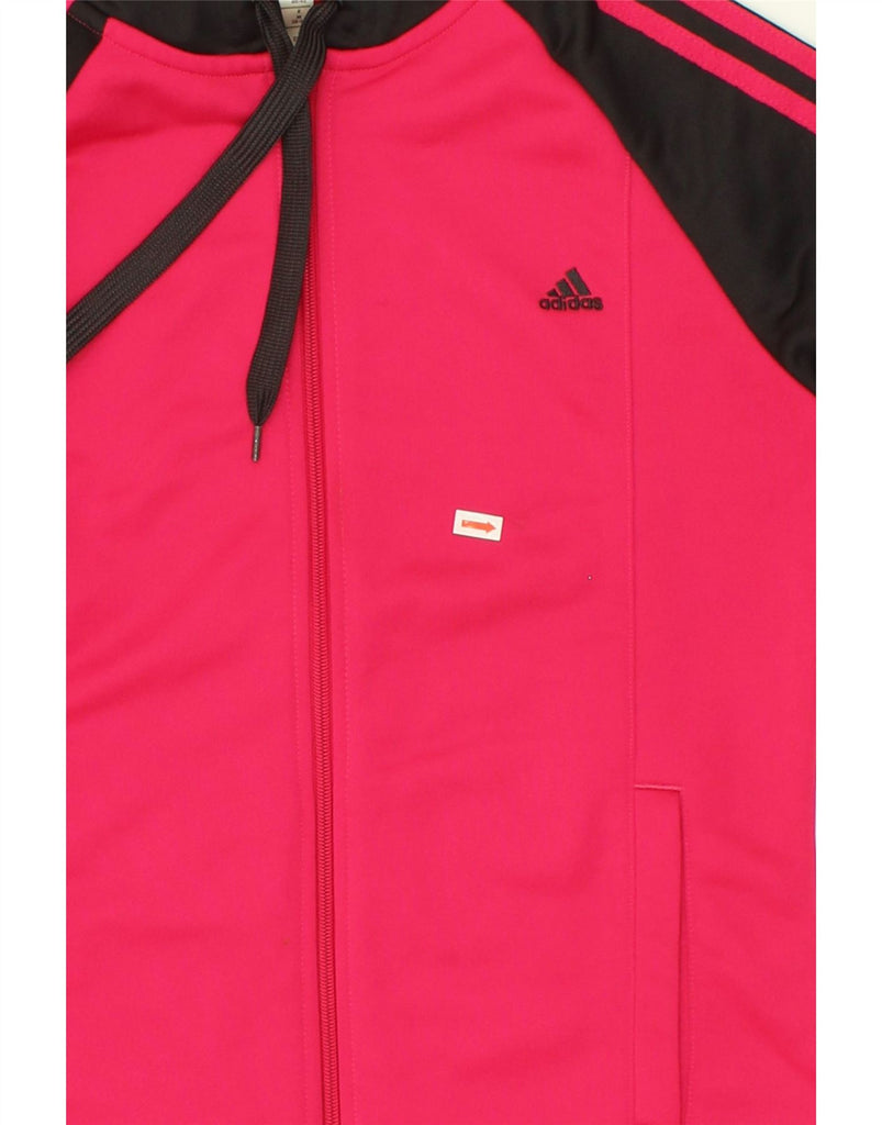 ADIDAS Womens Zip Hoodie Sweater UK 12/14 Medium Pink Colourblock | Vintage Adidas | Thrift | Second-Hand Adidas | Used Clothing | Messina Hembry 
