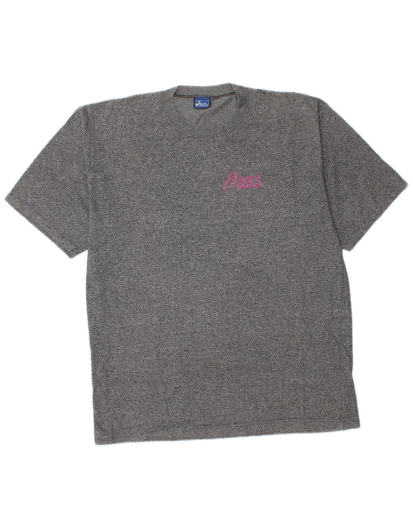 Asics Mens T-Shirt Top Medium Grey Flecked Cotton